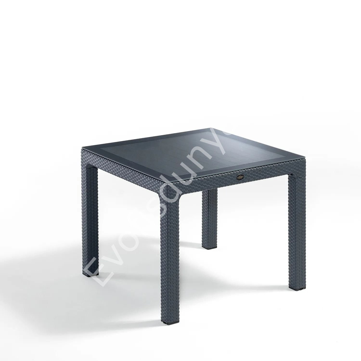 90×90 PP Rattan Görünümlü Camlı Masa