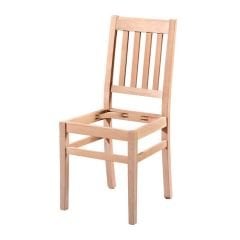 Fuga Döşemeli Çıtalı Ham Ahşap Sandalye 02