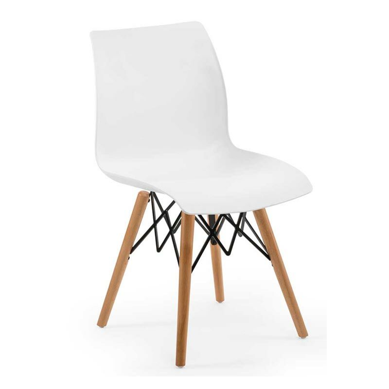 Pusat PP Ahşap Ayaklı Sandalye Beyaz