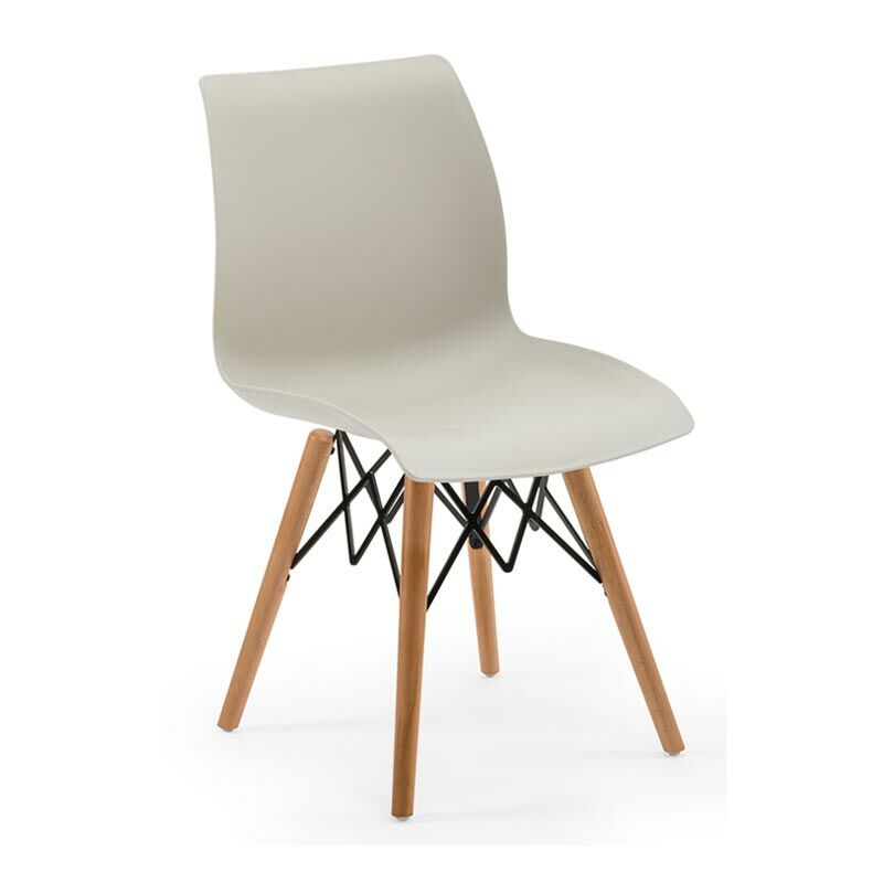 Pusat PP Ahşap Ayaklı Sandalye Bej