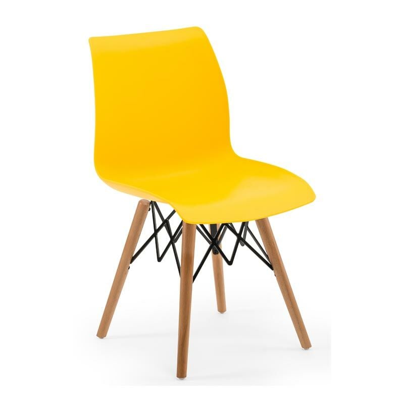 Pusat PP Ahşap Ayaklı Sandalye Sarı