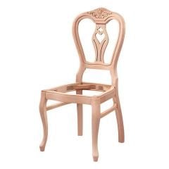 Klasik Kontralı Oymalı Ham Ahşap Sandalye 02