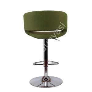 Ciro Boru Ayaklı Bar Sandalyesi Yeşil Keten