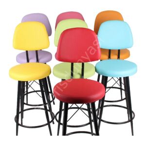 Ekom Metal Bar Sandalyesi Kırmızı - 75 cm