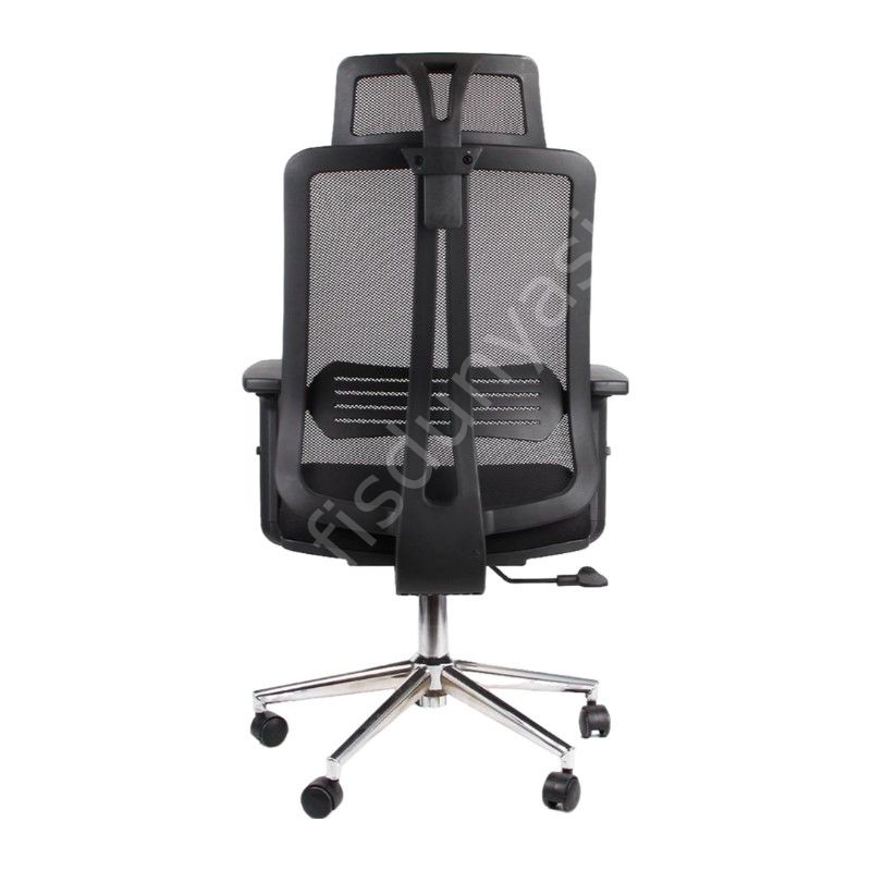 James Stella Kol Müdür Koltuğu Siyah File - Krom