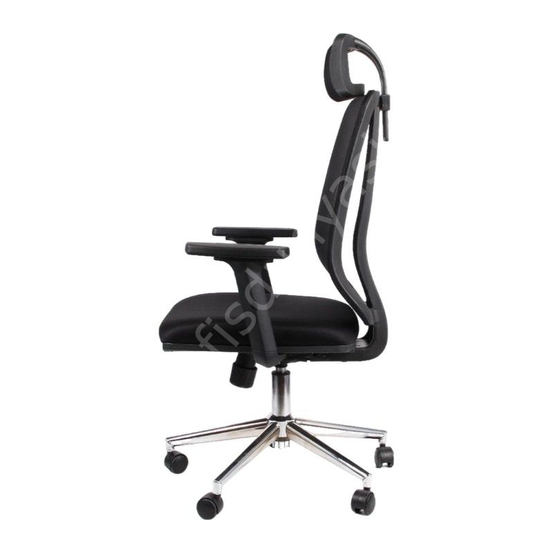 James Stella Kol Müdür Koltuğu Siyah File - Krom