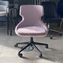 Sude Çalışma Koltuğu Pembe - Siyah Boya