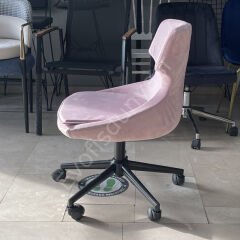Sude Çalışma Koltuğu Pembe - Siyah Boya