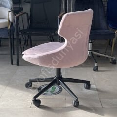 Sude Çalışma Koltuğu Pembe - Siyah Boya