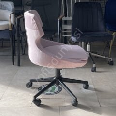 Sude Çalışma Koltuğu Pembe - Siyah Boya
