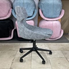 Sude Çalışma Koltuğu Gri - Siyah Boya