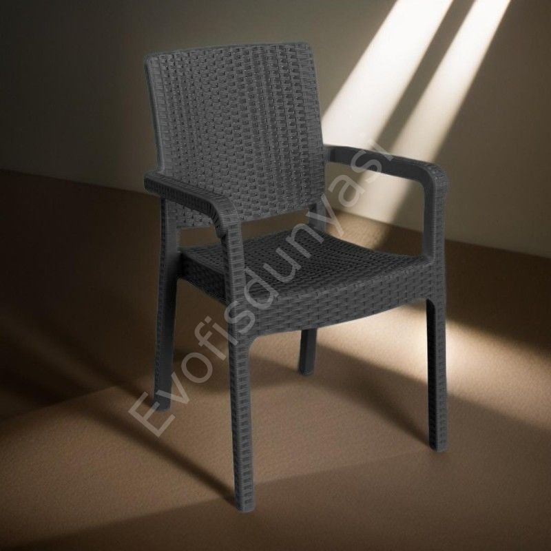 Own Rattan Efektli PP Kollu Sandalye Antrasit