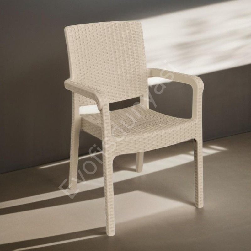 Own Rattan Efektli PP Kollu Sandalye Kum Beji