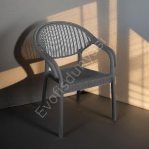 Find Rattan Efektli PP Kollu Sandalye Kahve