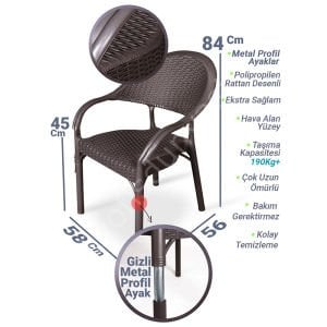 Find Rattan Efektli PP Kollu Sandalye