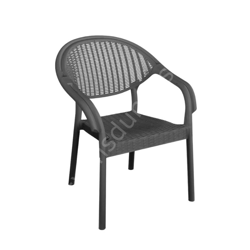 Find Rattan Efektli PP Kollu Sandalye Antrasit
