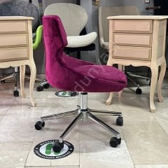 Sude Çalışma Koltuğu Bordo - Krom