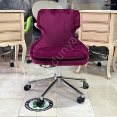 Sude Çalışma Koltuğu Bordo - Krom