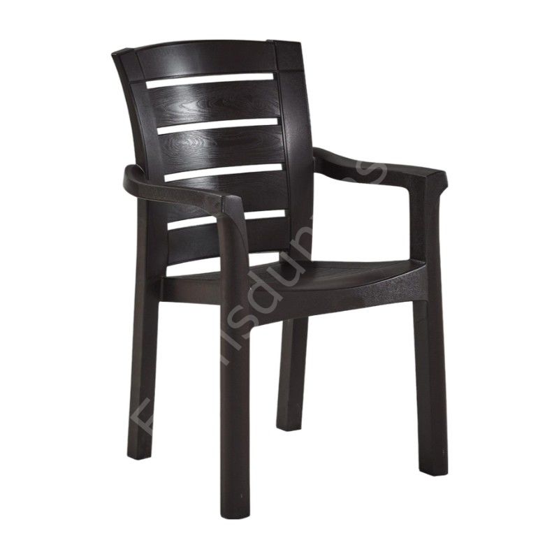 Moreno Kollu Plastik Sandalye Kahve