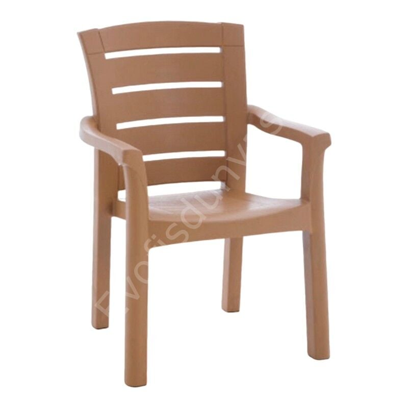 Moreno Kollu Plastik Sandalye Teak