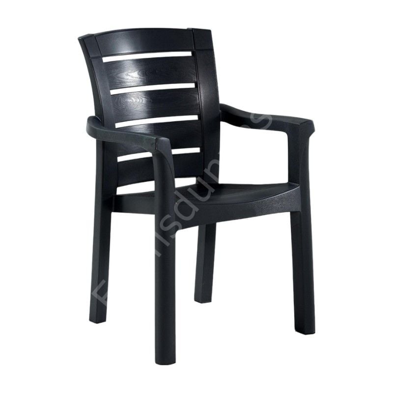 Moreno Kollu Plastik Sandalye Antrasit