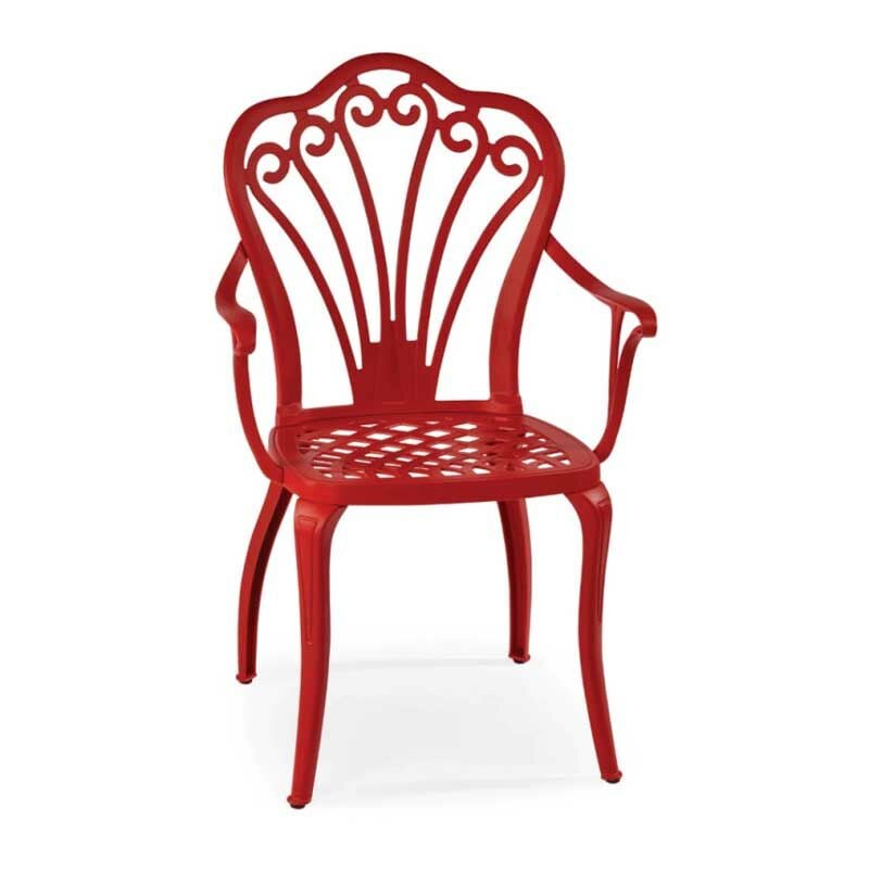 Teton Alüminyum Kollu Döküm Sandalye Kırmızı