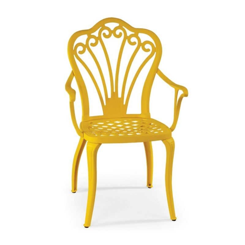Teton Alüminyum Kollu Döküm Sandalye Sarı