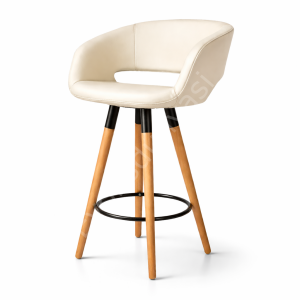 Ciro Ahşap Ayaklı Bar Sandalyesi