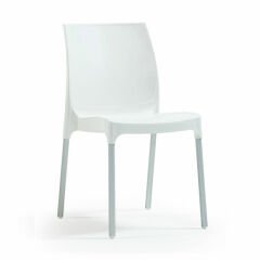 Lermi Alüminyum Ayaklı Plastik Sandalye 	Beyaz