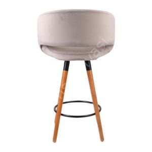 Ciro Ahşap Ayaklı Bar Sandalyesi Kül Gri Kumaş - 65