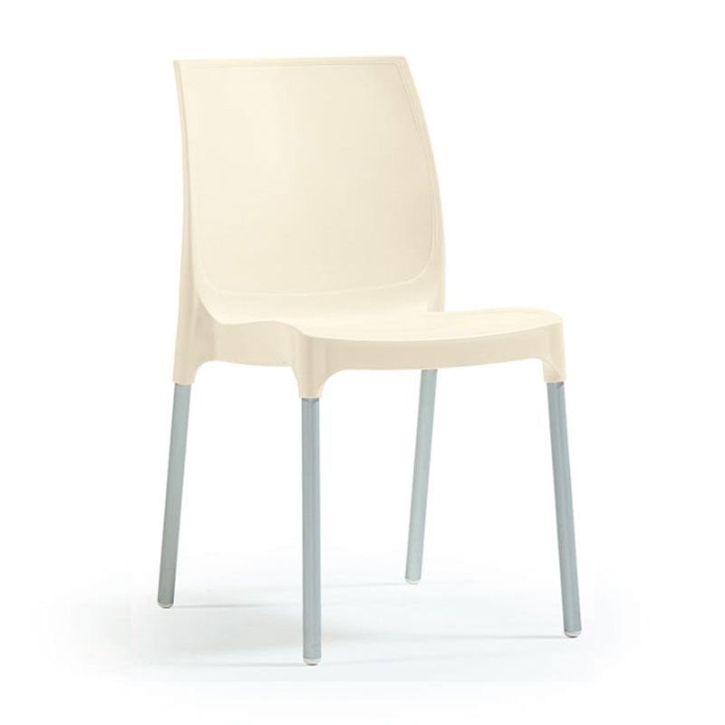 Lermi Alüminyum Ayaklı Plastik Sandalye Krem