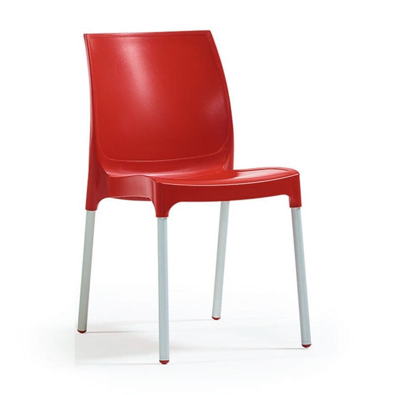 Lermi Alüminyum Ayaklı Plastik Sandalye Kırmızı