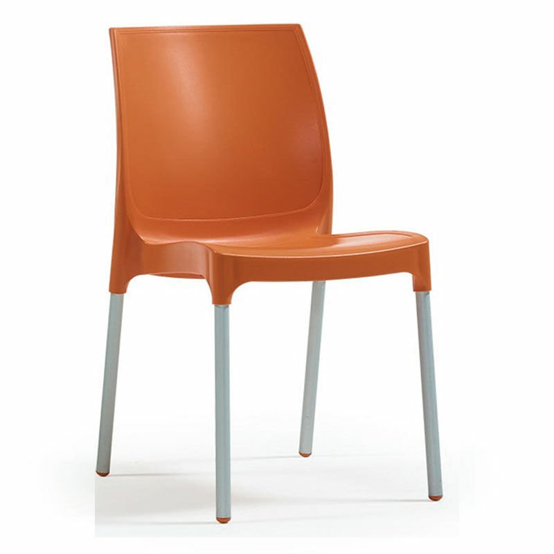 Lermi Alüminyum Ayaklı Plastik Sandalye Turuncu