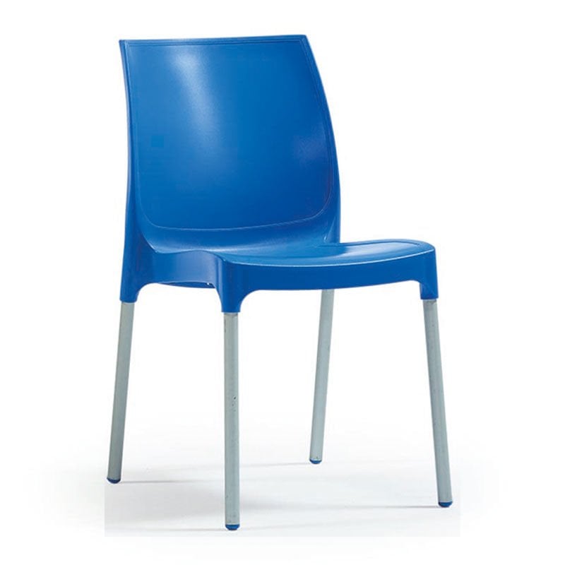 Lermi Alüminyum Ayaklı Plastik Sandalye Mavi