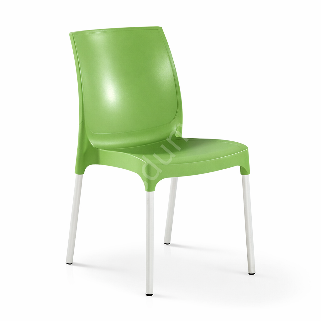 Lermi Alüminyum Ayaklı Plastik Sandalye Yeşil