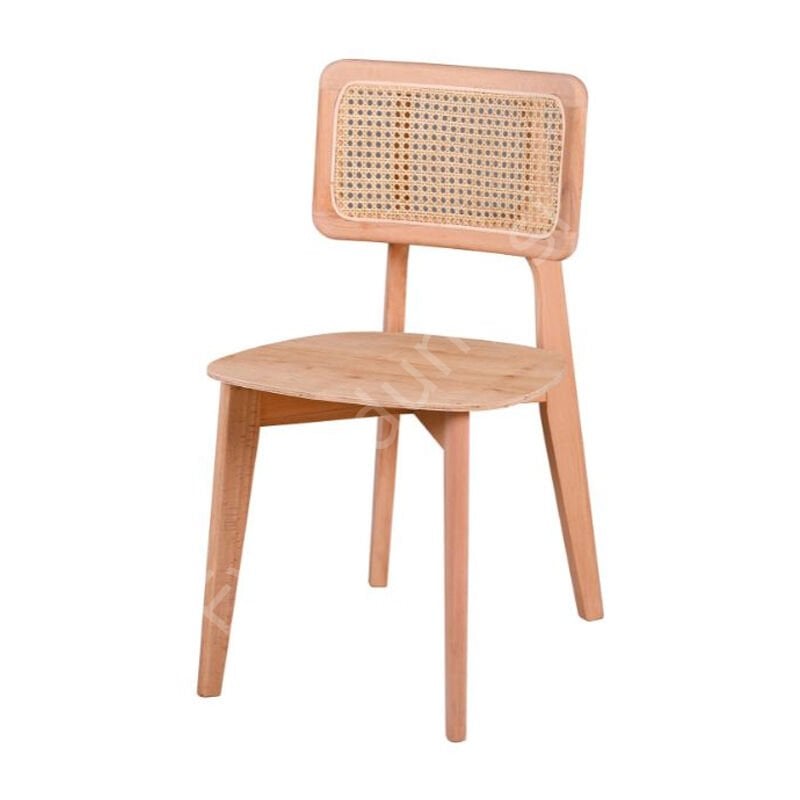 Bogota Hazeranlı Döşemeli Ham Ahşap Sandalye