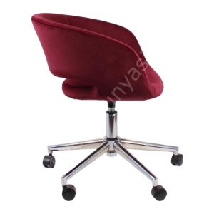 Ciro Çalışma Sandalyesi Bordo Kumaş - Krom