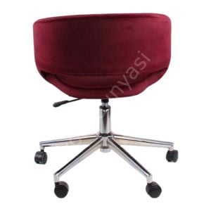 Ciro Çalışma Sandalyesi Bordo Kumaş - Krom