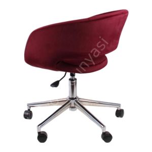 Ciro Çalışma Sandalyesi Bordo Kumaş - Krom