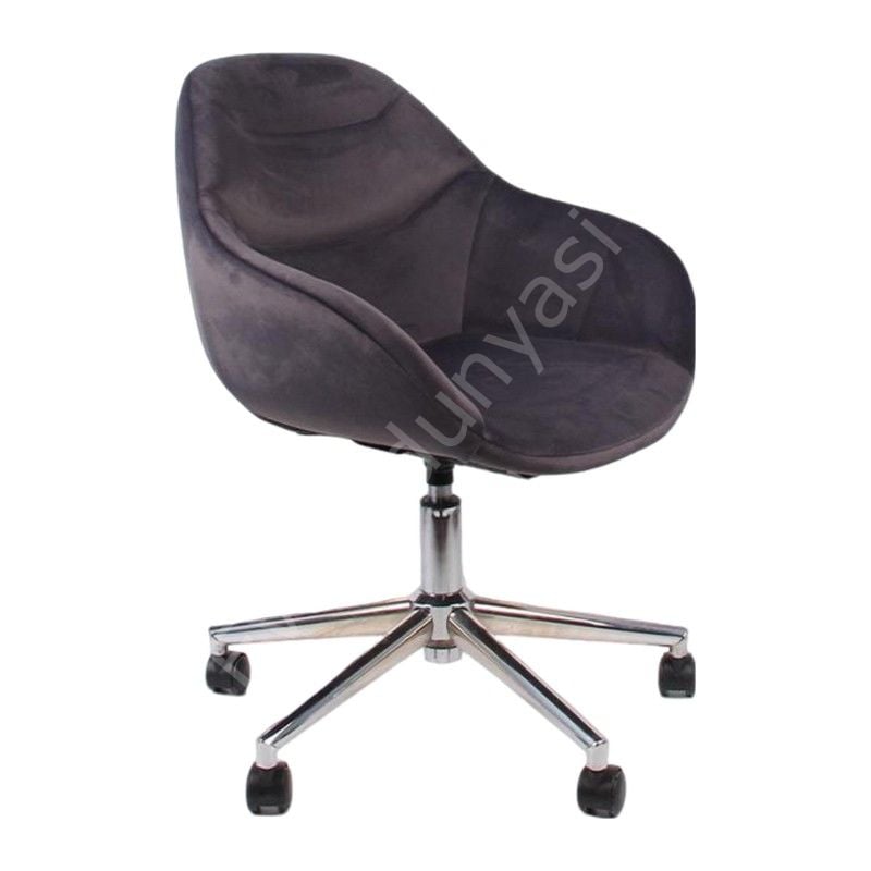 Arf Krom Ayaklı Çalışma Sandalyesi Antrasit Kumaş