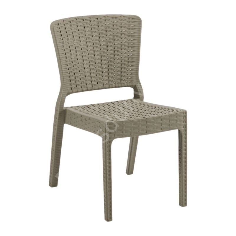 Feyza Rattan Görünümlü Sandalye Vizon