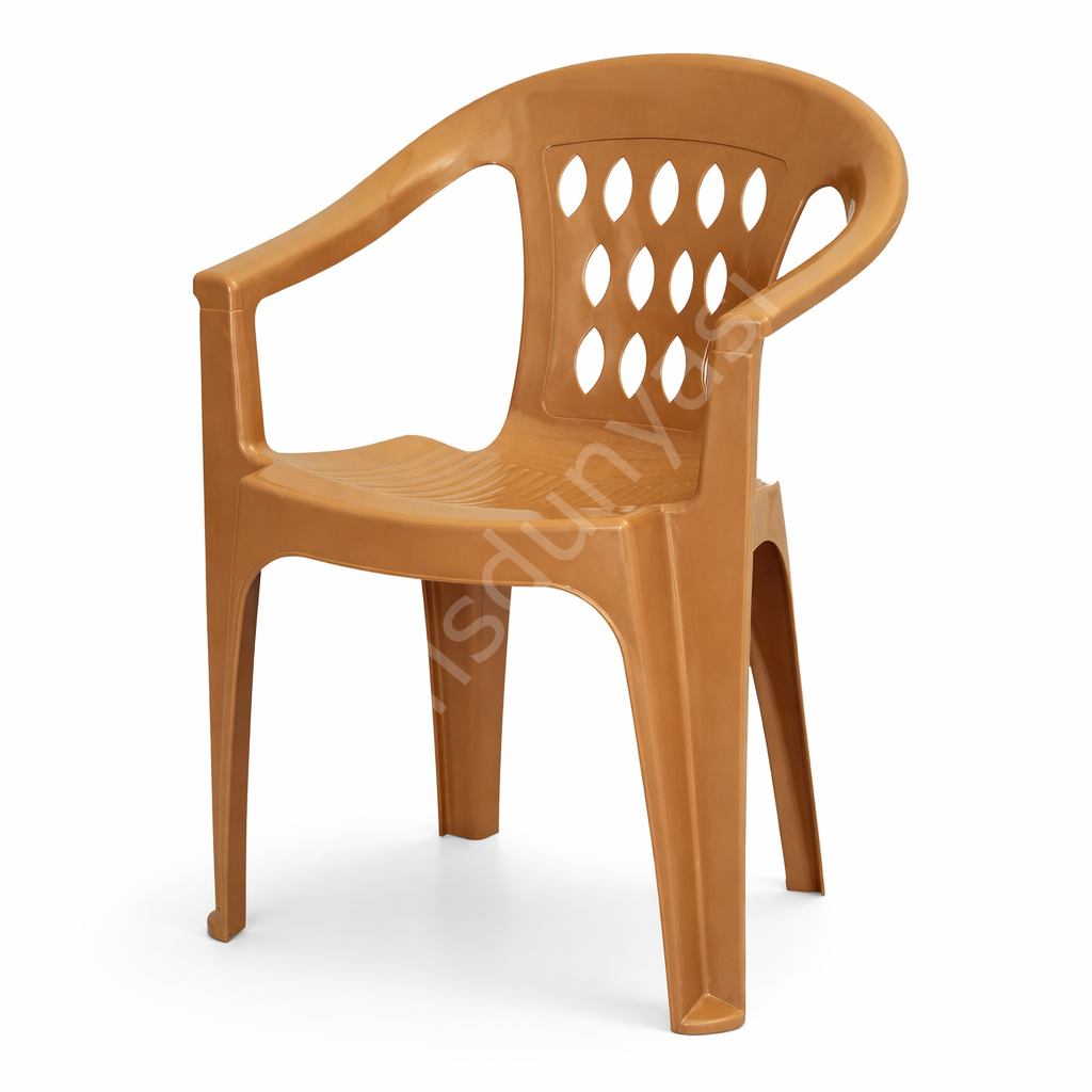 Meral Kollu Plastik Sandalye Teak