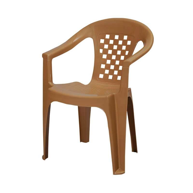 Gento Kollu Plastik Sandalye Teak