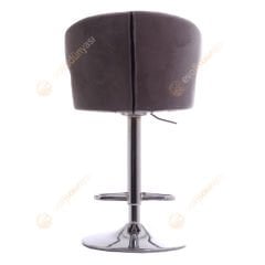 Buket Tepsi Ayaklı Bar Sandalyesi Gri Kumaş