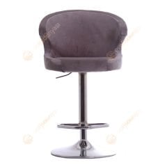 Buket Tepsi Ayaklı Bar Sandalyesi Gri Kumaş