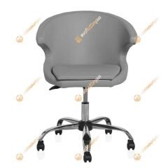 Buket Suni Deri Çalışma Sandalyesi Gri - Krom