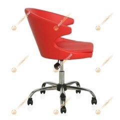 Buket Suni Deri Çalışma Sandalyesi Kırmızı - Krom
