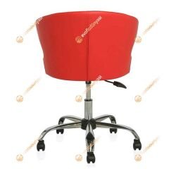 Buket Suni Deri Çalışma Sandalyesi Kırmızı - Krom
