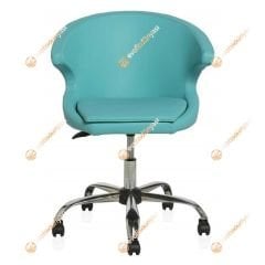 Buket Suni Deri Çalışma Sandalyesi Turkuaz - Krom
