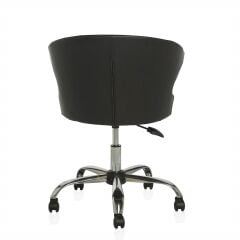 Buket Suni Deri Çalışma Sandalyesi Siyah - Krom